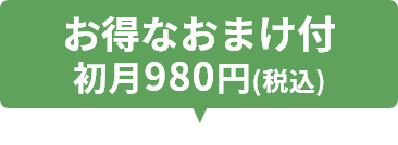 お得なおまけ付初月980円（税込）